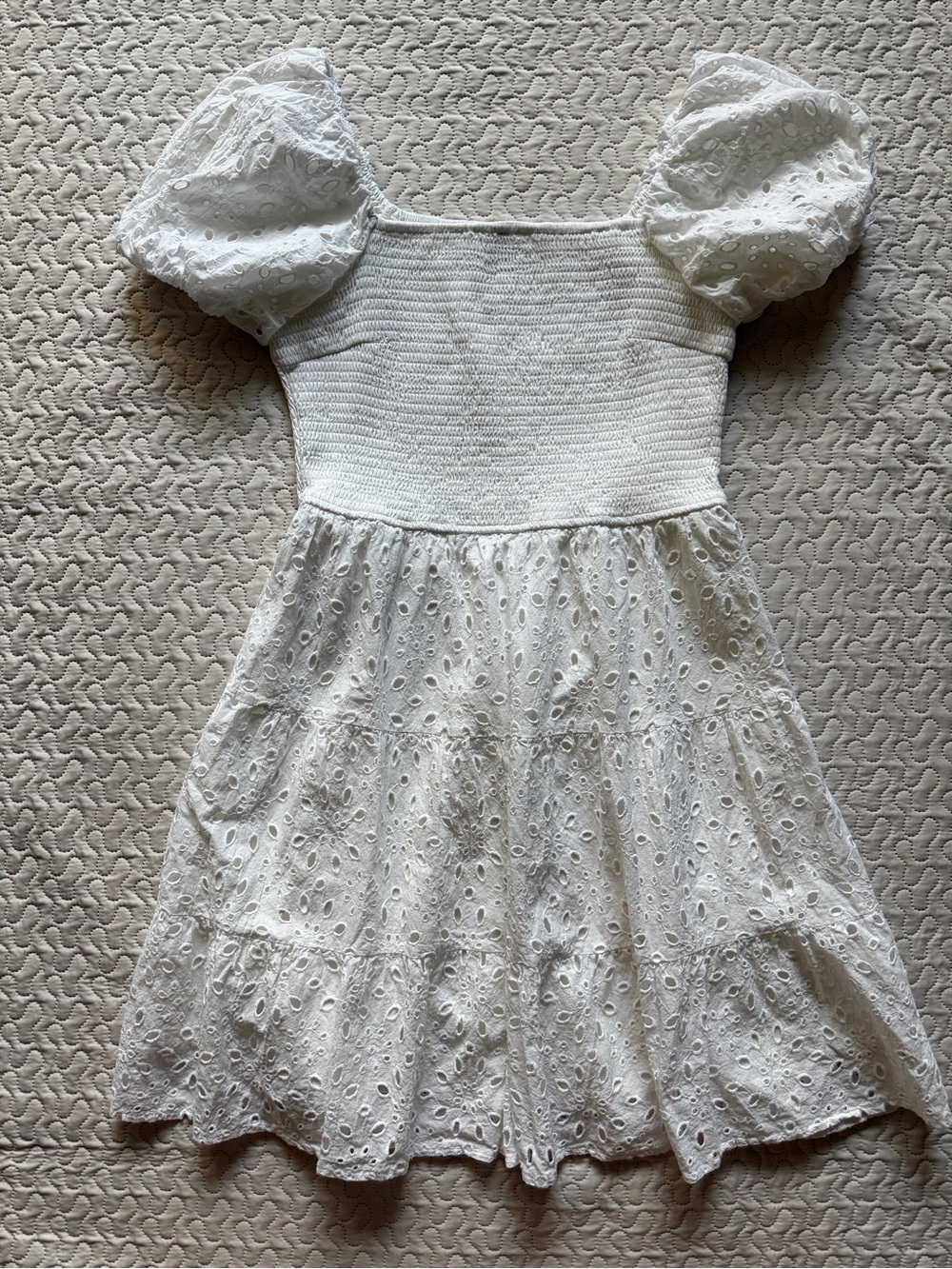 Pretty Garden Large 100% Cotton White Embroidered Sun/Casual Dress